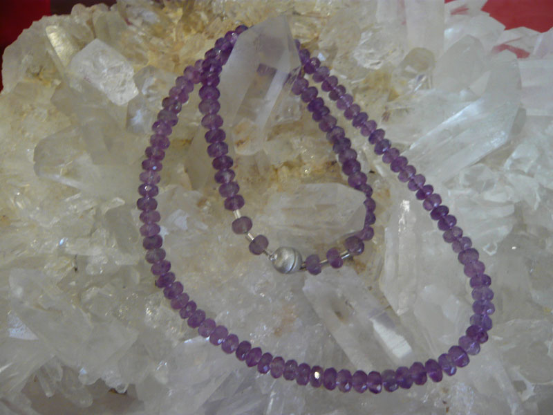 Amethyst Kette 6x4 facettiert - zum Schließen ins Bild klicken