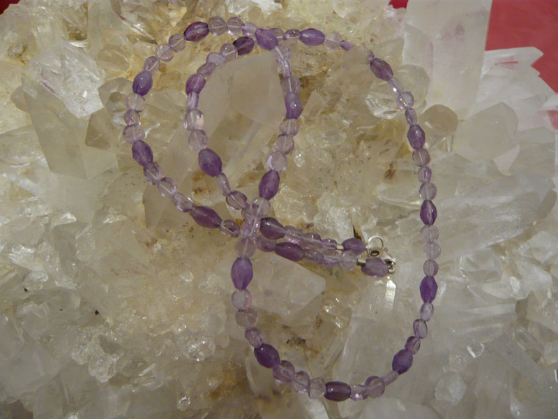 Amethyst Scheibchen Kette facettiert