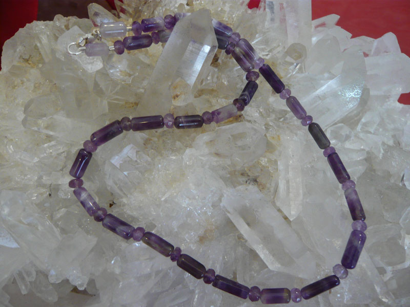 Amethyst Röllchen Kette - zum Schließen ins Bild klicken